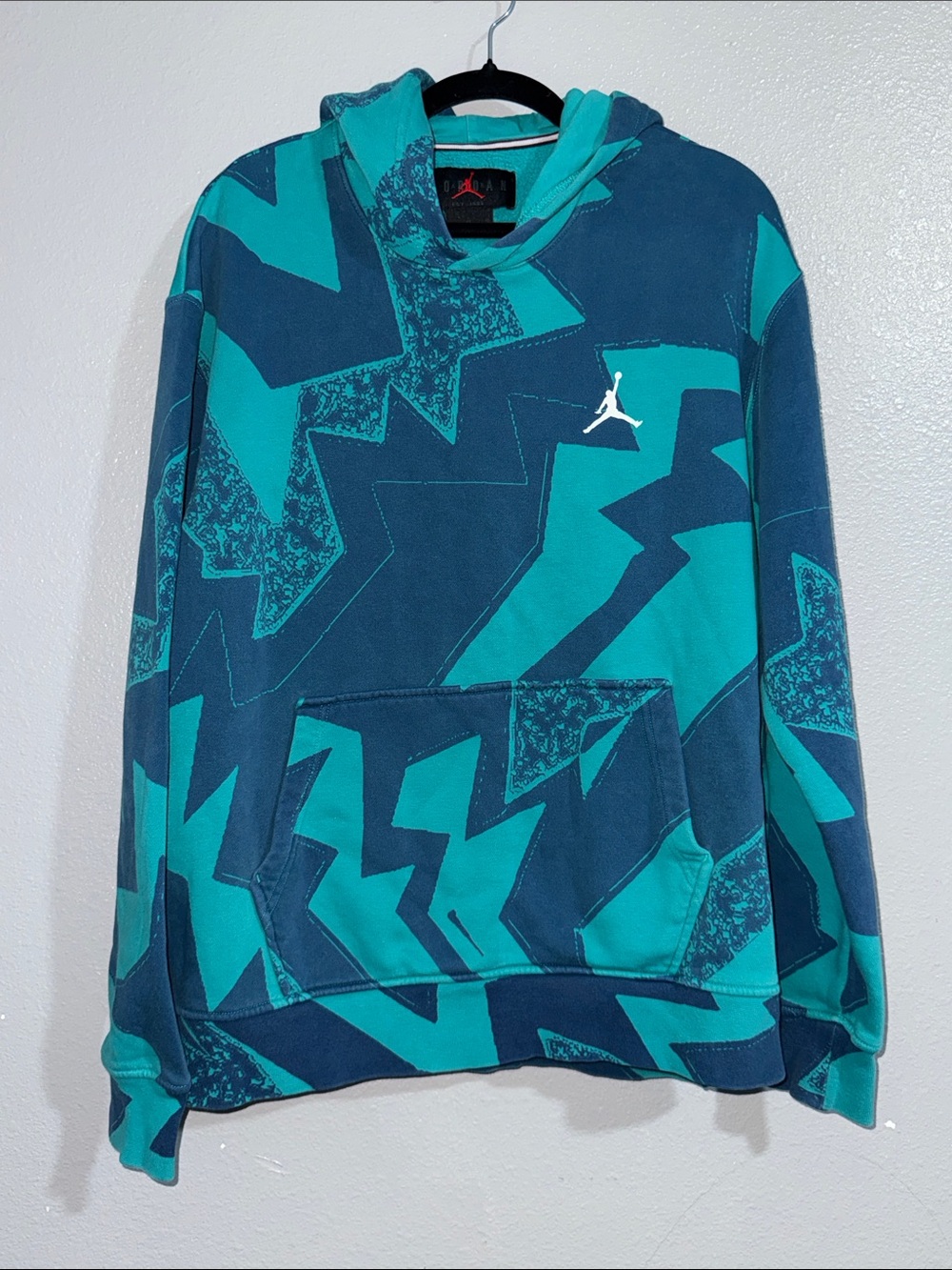 Jordan essential all-Over print Men’s Teal & blue Geometric Hoodie
